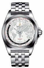 Breitling Galactic Unitime White Dial Stainless Steel Automatic Men's Watch WB3510U0-A777SS