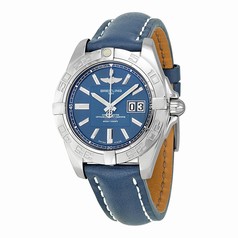 Breitling Galatic 41 Blue Dial Blue Leather Men's Watch A49350L2-C806BLLT