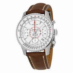 Breitling Montbrillant Automatic Silver Dial Brown Leather Men's Watch AB013012-G709BRLD