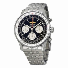 Breitling Navitimer 01 Black Dial Chronograph Stainless Steel Men's Watch AB012012-BB01SS