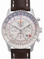 Breitling Navitimer GMT Chronograph Brown Leather Men's Watch AB044121-G783BRLT