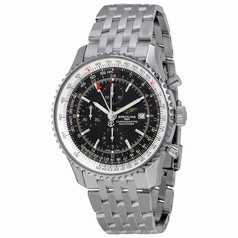 Breitling Navitimer World Men's Stainless Steel Watch with Black Dial A2432212-B726SS