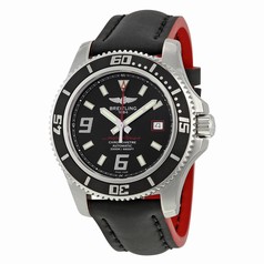 Breitling Superocean 44 Automatic Black Dial Black Leather Men's Watch A1739102-BA76BKRDT