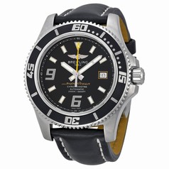 Breitling SuperOcean 44 Mechanical Black Dial Black Leather Men's Watch A1739102-BA78BKLT