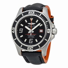 Breitling Superocean 44 Mechanical Black Dial Black Leather Men's Watch A1739102-BA80BKOLT