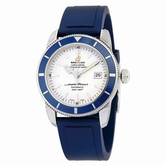Breitling Superocean Heritage 42 Automatic Silver Dial Blue Rubber Men's Watch A1732116-G717BLPT