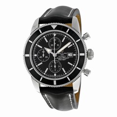 Breitling Superocean Heritage Chronograph Black Dial Black Leather Men's Watch A1332024-B908BKLD