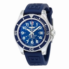 Breitling Superocean II 42 Automatic Blue Dial Blue Rubber Strap Men's Watch A17365D1-C915BLPT3