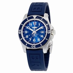 Breitling Superocean II 44 Automatic Metallic Blue Dial Blue Rubber Men's Watch A17392D8-C910BLPD3