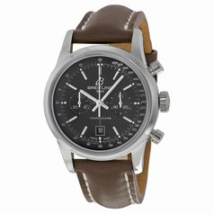 Breitling Transocean Black Dial Chronograph Brown Leather Unisex Watch A4131012-BC06BRLT