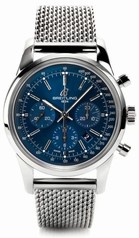 Breitling Transocean Chronograph Blue Dial Steel Men's Watch AB015112/C860/154A