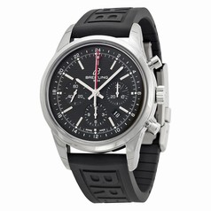 Breitling Transocean Chronograph GMT Black Dial Black Rubber Men's Watch AB045112-BC67BKPD3