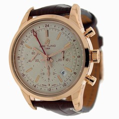 Breitling Transocean Chronograph Silver Dial Brown Leather Men's Watch RB045112-G773SS