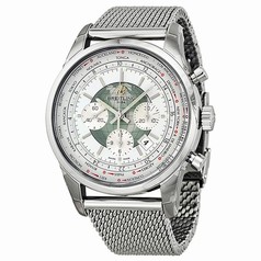 Breitling Transocean Chronograph Unitime Automatic Silver Dial Men's Watch AB0510U0-A732SS