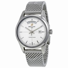 Breitling Transocean Day Date Automatic Silver Dial Men's Watch A4531012-G751SS