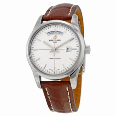 Breitling Transocean Day & Date Silver Dial Automatic Men's Watch A4531012-G751BRCD