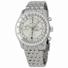 Breitling Navitimer World Men's Stainless Steel Watch with Silver Dial A2432212-G571SS