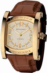 Bvlgari Assioma Ivory Dial Brown Leather Men's Watch AA44C13GLD