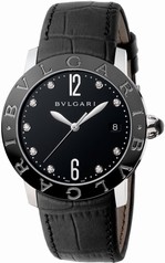 Bvlgari BVLGARI Black Lacquered Diamond Dial Automatic Ladies Watch 102054