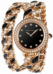 Bvlgari BVLGARI Black Lacquered Diamond Dial Quartz Ladies Watch 102169