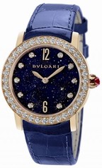 Bvlgari BVLGARI Blue Aventurine Diamond Dial 18kt Pink Gold Ladies Watch 102162