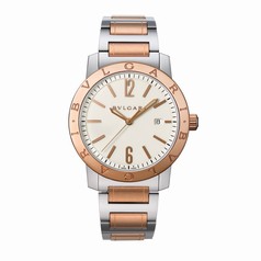 Bvlgari Bvlgari Off White Dial Stainless Steel & 18kt Pink Gold Automatic Men's Watch 102053