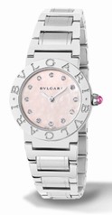 Bvlgari BVLGARI Pink Mother of Pearl Diamond Dial Stainless Steel Ladies Watch 102201