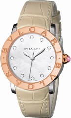 Bvlgari BVLGARI White Mother of Pearl Diamond Dial 37mm Automatic Ladies Watch 101895