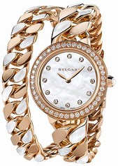 Bvlgari BVLGARI White Mother of Pearl Diamond Dial Quartz Ladies Watch 102171