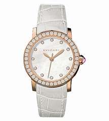 Bvlgari BVLGARI White mother-of-Pearl Diamond Dial 18kt Pink Gold Ladies Watch 102089