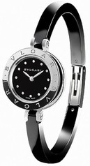 Bvlgari B.zero1 Black Dial Black Ceramic Bangle Bracelet Ladies Watch 102177