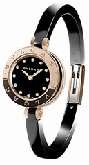 Bvlgari B.zero1 Black Lacquered Dial Black Ceramic Bangle Bracelet Ladies Watch 102087