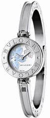 Bvlgari B.zero1 White Flower Motif Dial Stainless Steel Bangle Ladies Watch 101899