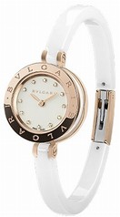 Bvlgari B.zero1 White Lacquered Dial White Ceramic Bangle Bracelet Ladies Watch 102174
