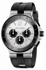 Bvlgari Diagono Silvered Dial Chronograph Men's Watch 102253