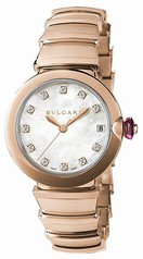 Bvlgari LVCEA White Mother-of-Pearl Diamond Dial Automatic Ladies Watch 102353
