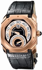 Bvlgari Octo Retrogradi Black Lacquered Dial 18kt Pink Gold Men's Watch 101832