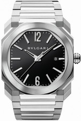 Bvlgari Octo Solotempo Black Dial Stainless Steel Automatic Men's Watch 102031