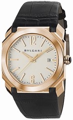 Bvlgari Octo Solotempo Silvered Dial 18kt Pink Gold Men's Watch 102119