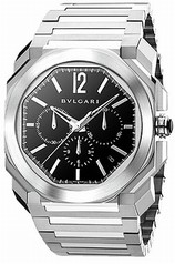 Bvlgari Octo Velocissimo Black Dial Stainless Steel Chronograph Men's Watch 102116