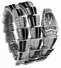 Bvlgari Serpenti Jewellery Black Sapphire Crystal Dial Quartz Ladies Watch 102112