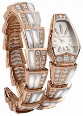 Bvlgari Serpenti Jewellery White Mother-of-Pearl Diamond Dial Quartz Ladies Watch 102124