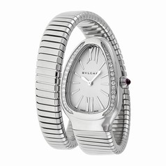 Bvlgari Serpenti Silver Dial Steel Bracelet Ladies Watch 101827