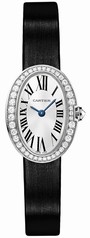 Cartier Baignoire Mini Model Diamond Bezel 18 kt White Gold Ladies Watch WB520027