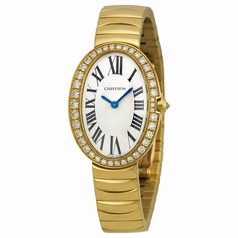 Cartier Baignoire Silver Dial 18kt Yellow Gold Ladies Watch WB520019