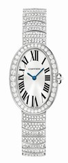 Cartier Baignoire Small Silver Dial 18kt White Gold Diamond Ladies Wach WB520011