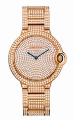 Cartier Ballon Bleu Diamond Pave Dial 18kt Pink Gold Unisex Watch HPI00489