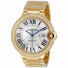 Cartier Ballon Bleu Silver Dial 18K Yellow Gold Men's Watch WE9007Z3