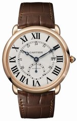 Cartier Ballon Bleu Silver Dial Brown Alligator Leather Men's Watch W6801005