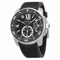 Cartier Calibre de Cartier Black Dial Rubber Men's Watch W7100056